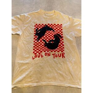 Harry Styles Love On Tour 2021 Rabbit Shirt Cream Checkerboard Print (Read)